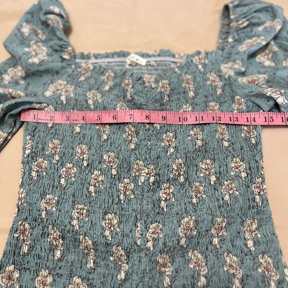 Blush Womens Light Blue Floral Mini Dress with Ruching Size XL - Picture 7 of 7